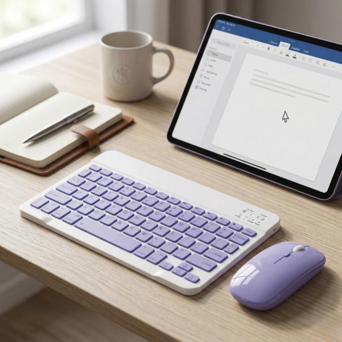 Комплект Bluetooth клавиатура и мишка  ултратънки, презареждащи се, м