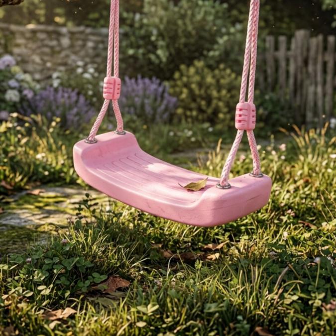 Детска градинска розова люлка  здрава, безопасна и регулируема до 75