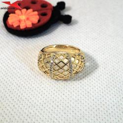 Пръстен с 14К златно покритие и с цирконий