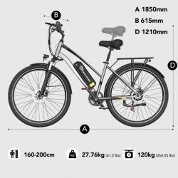Електрически градски велосипед 28 с 250w мотор, 36V 13ah батерия и пр