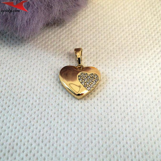 Висулка с 14К златно покритие и с цирконий