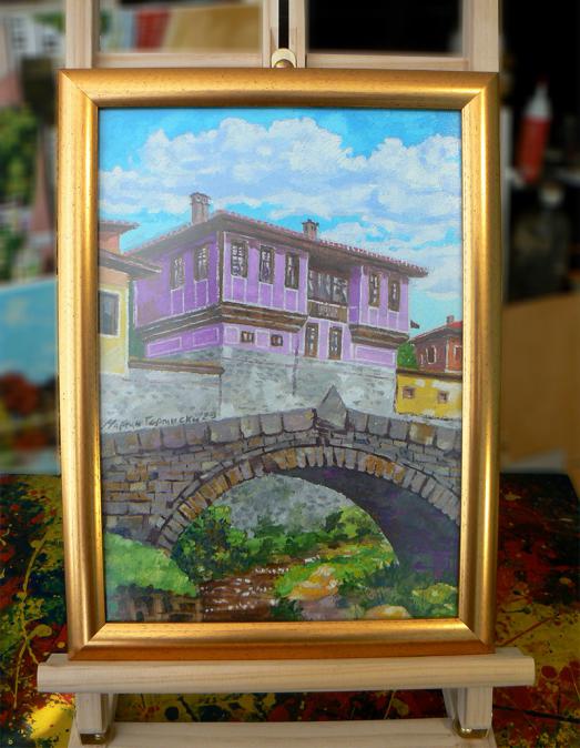 Копривщица. Малка маслена картина. Худ. Мартгер.