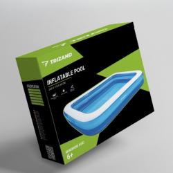 Надуваем градински басейн 262x175x50 см  голям семеен PVC басейн за д