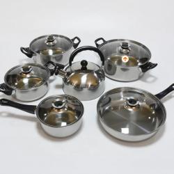 Комплект от 12 части за всяка кухня. 3бр тенджери, тиган, касерола и ч