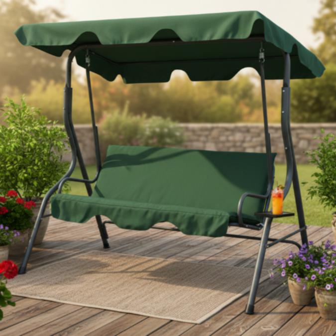 Градинска люлка с поставки за чаши - стабилност и комфорт