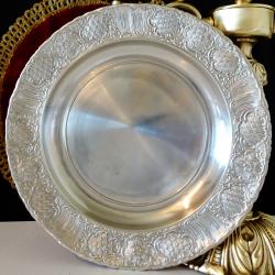 Калаена чиния за гравиране, снимка, калаена сватба, барок.