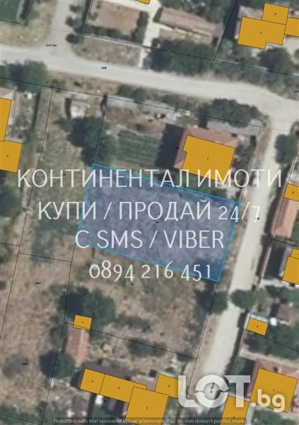 Код 63220. Дворно място 750 с лице 20м, на тиха улица, до къщи ток и в
