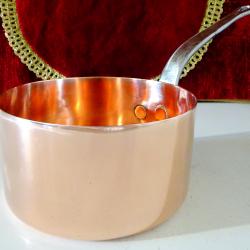 Медна тенджера 1 л., тиган, чиста червена мед.