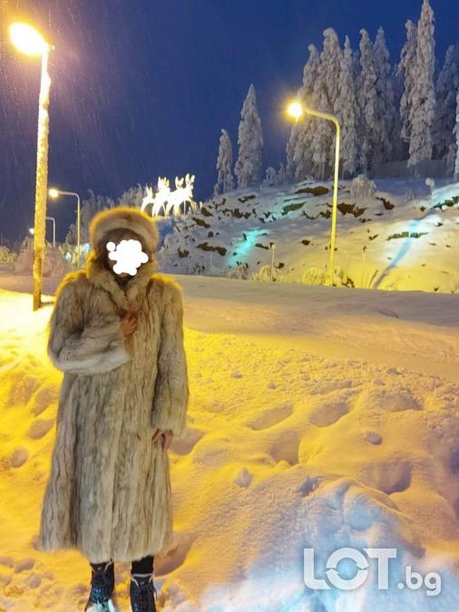 Дамски Кожух и Шапка от Бяла Лисица