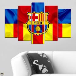 Декоративно пано - картина за стена от 5 части - Барселона знаме. Hd-5