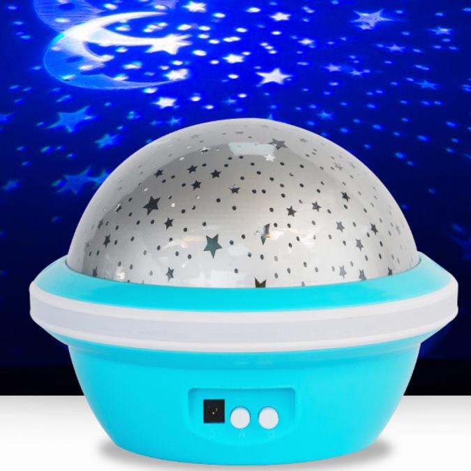 Цветна LED нощна лампа НЛО проектор със звезди и луна