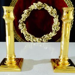 Позлатен бронзов свещник 410 гр., Art Deco.