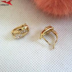 Обеци с 14К златно покритие и с цирконий