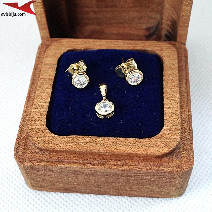 Коплект с 14К златно покритие и с цирконий