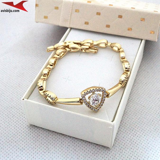 Гривна с 14К златно покритие и с цирконий