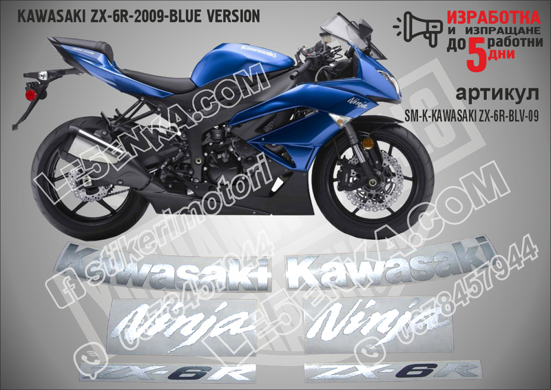 Kawasaki Zx-6r-2009-blue Version