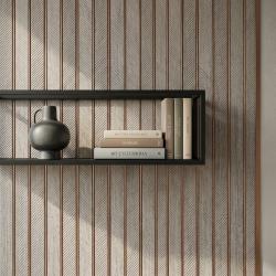 Дизайнерски 3D панел със сребриста текстура и меден кант - 16 см х 2.8