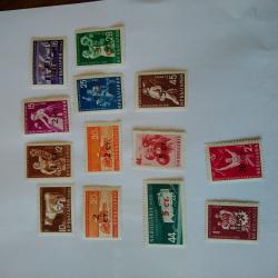 Непълна серия от 13 пощенски марки от България 1962 г.