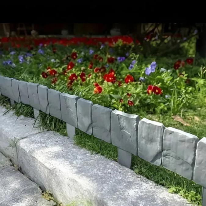 Каменна градинска ограда с визия на естествен камък  комплект 10 броя