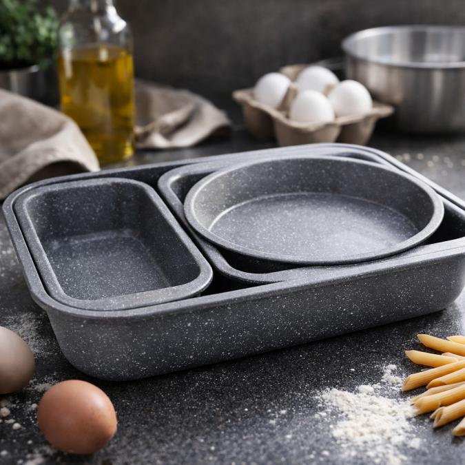 Комплект 4 тави за печене Cheffinger с мраморно незалепващо покритие
