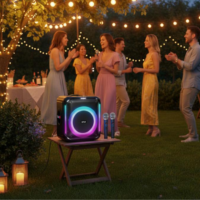 Караоке тонколона с Bluetooth, дистанционно управление и 2 безжични ми