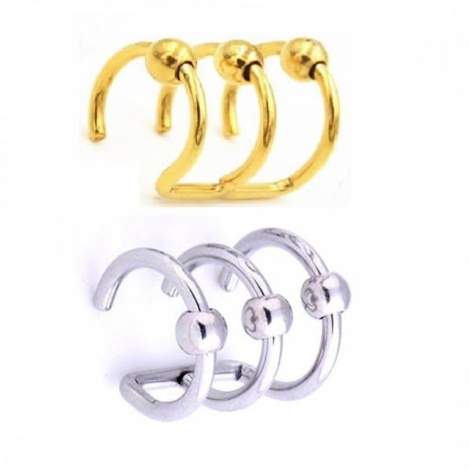 Имитация 3 обици поставят се със защипване