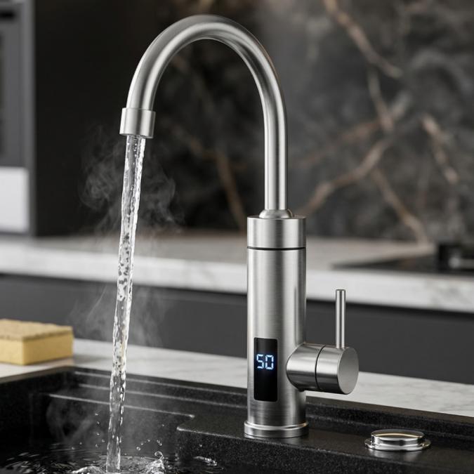 Електрически смесител за моментално загряване на водата с Led дисплей