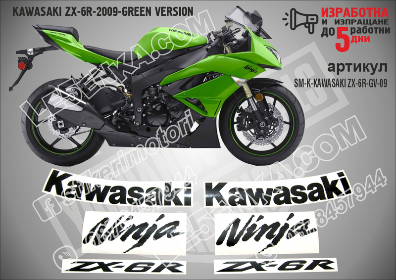 Kawasaki Zx-6r-2009-green Version