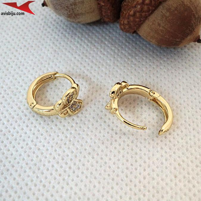 Обеци с 14К златно покритие и с цирконий