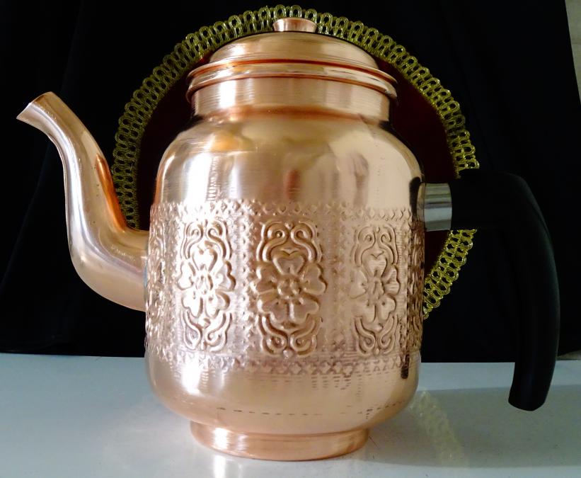 Меден чайник 1.5 л., чиста червена мед.