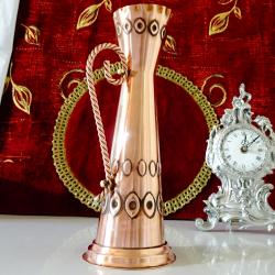 Медна кана за вино, битов релеф, чиста червена мед.