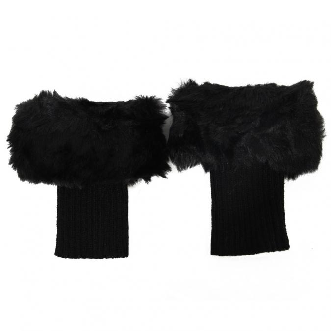 Дамски плетени гети с пух, различни цветове