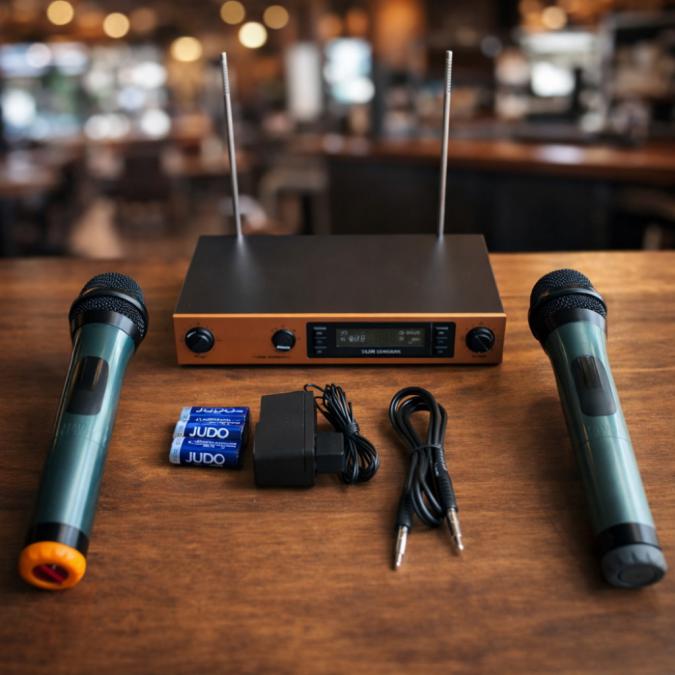 Безжични микрофони и станция Sh-588d  Идеални за забави и професионал