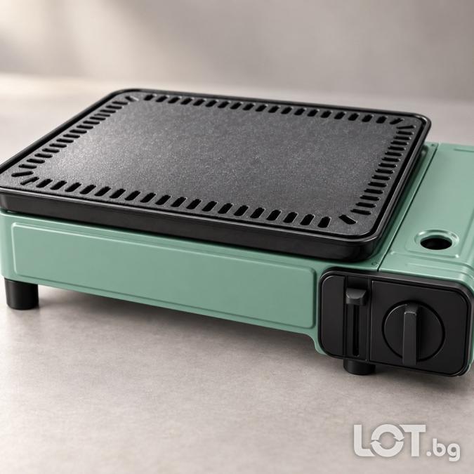 Преносим газов котлон с грил плоча 2200 W и куфар