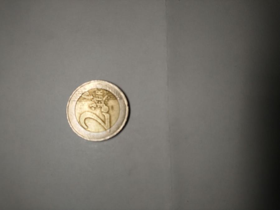 Монета от 2 евро 1999 г. Монетата е с обозначение RF.