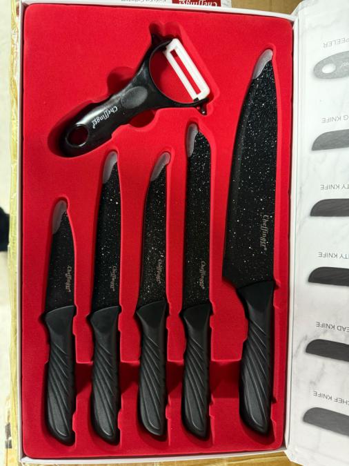 Комплект кухненски н о ж о в е Cheffinger Mb09  6 части с мраморно по