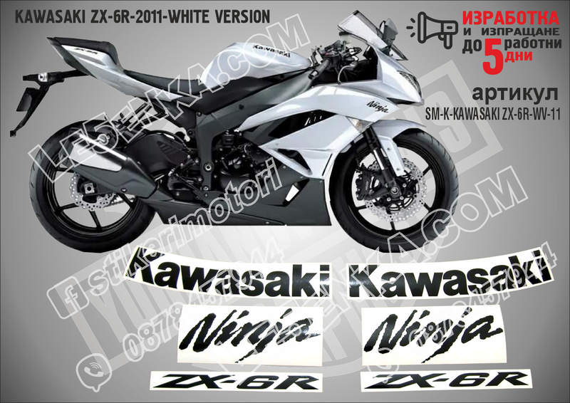 Kawasaki Zx-6r-2011-white Version
