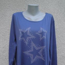 4XL Нова синя блуза със звезди от капси