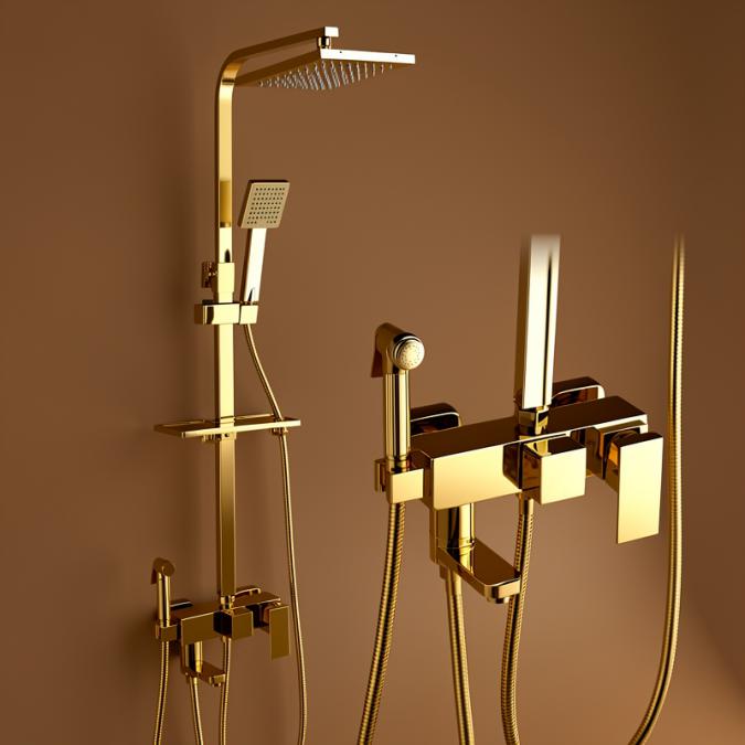Душ система със смесител в златно 811-c