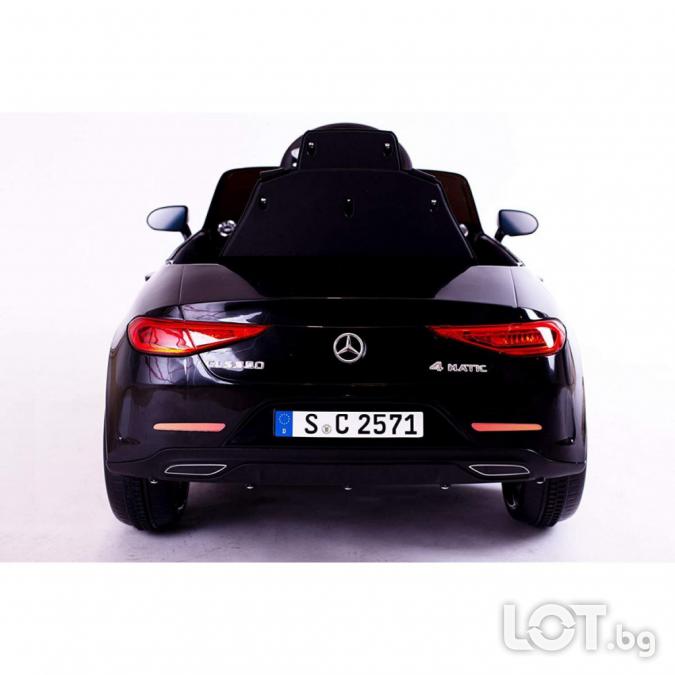 Черна акумулаторна кола Mercedes Benz Cls350 с кожена седалка 12V
