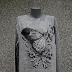 3XL Нова блуза сива с пеперуда