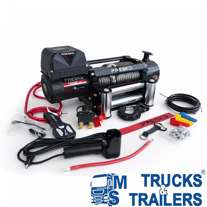 Електрическа лебедка със синтетично въже Presko Raptor 13.500 12V