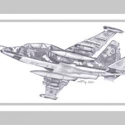 Рисунка със самолет Су-25.