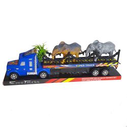 2899 Детска играчка камион с 2 слона, 38см