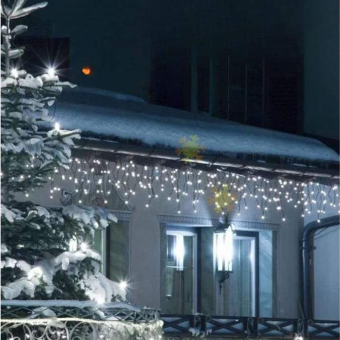 Коледна украса LED ресни 12 метра  водоустойчива инсталация с 8 режим