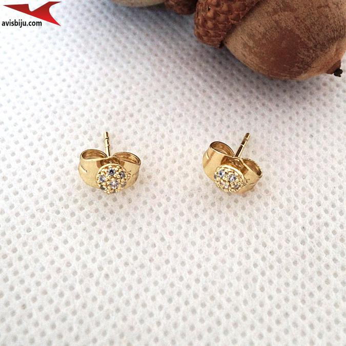 Обеци с 14К златно покритие и с цирконий