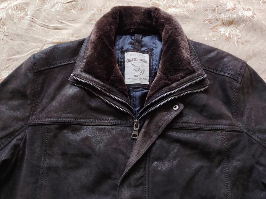 Мъжко яке Angelo Litrico естествена кожа - размер XL XXL