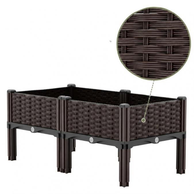 Повдигната градинска саксия за цветя, билки и зеленчуци 80x40x38 см