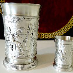 Калаени чаши Lindenwirtin, любовна сцена.