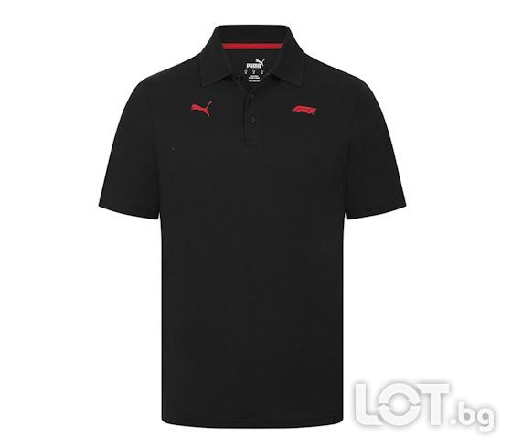 Puma X F1 памучна блуза с лого на Formula 1, бял и черен цвят